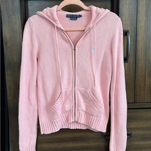 Ralph Lauren Pink Hooded Cardigan
